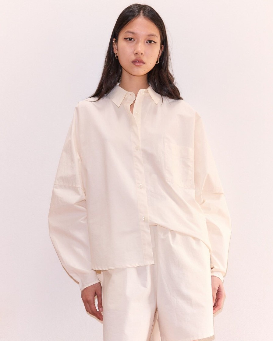 Kvinde Deiji Studios Toppe | The Curved Shirt|Off White