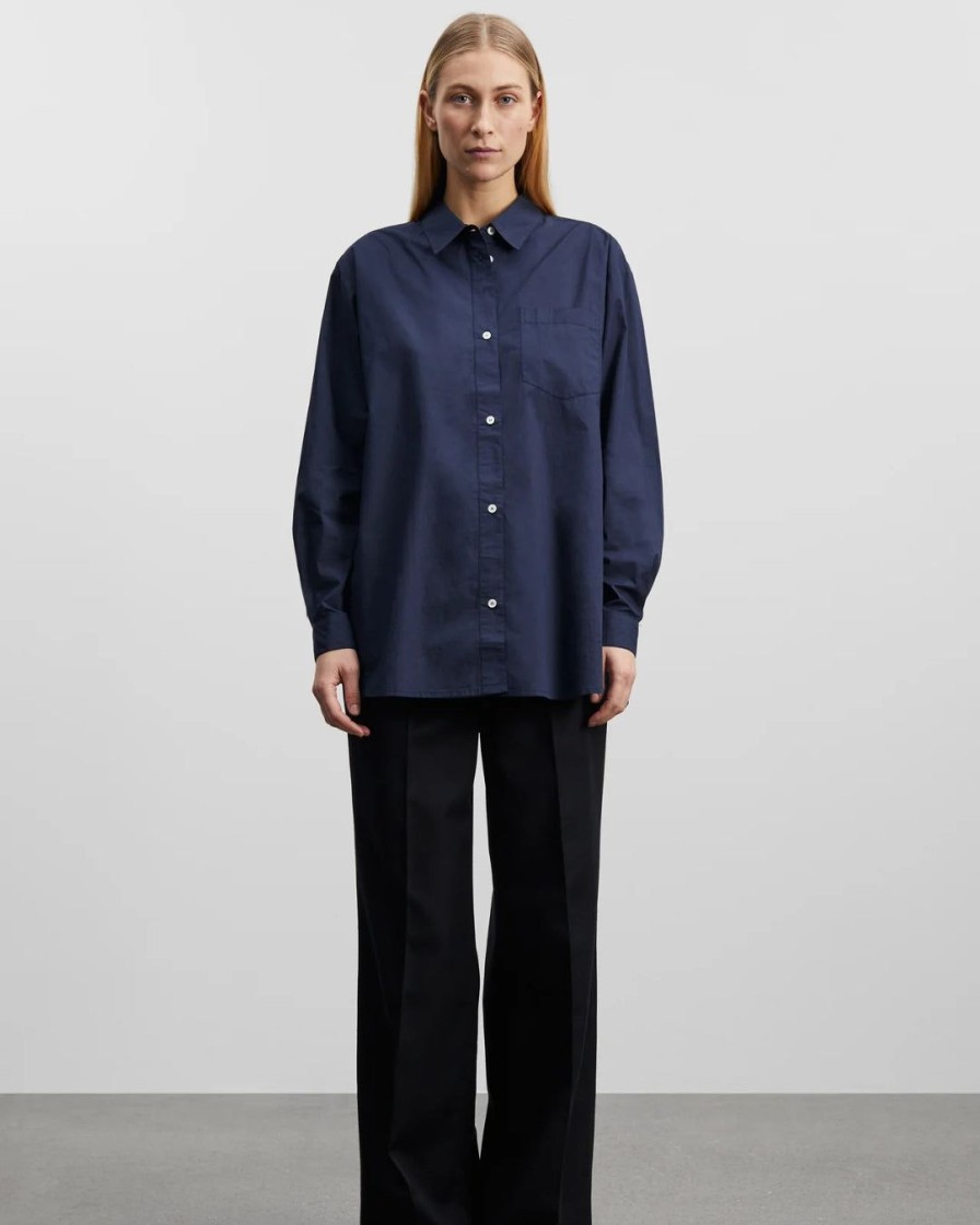 Kvinde Skall Studio Toppe | Edgar Shirt|Dark Navy