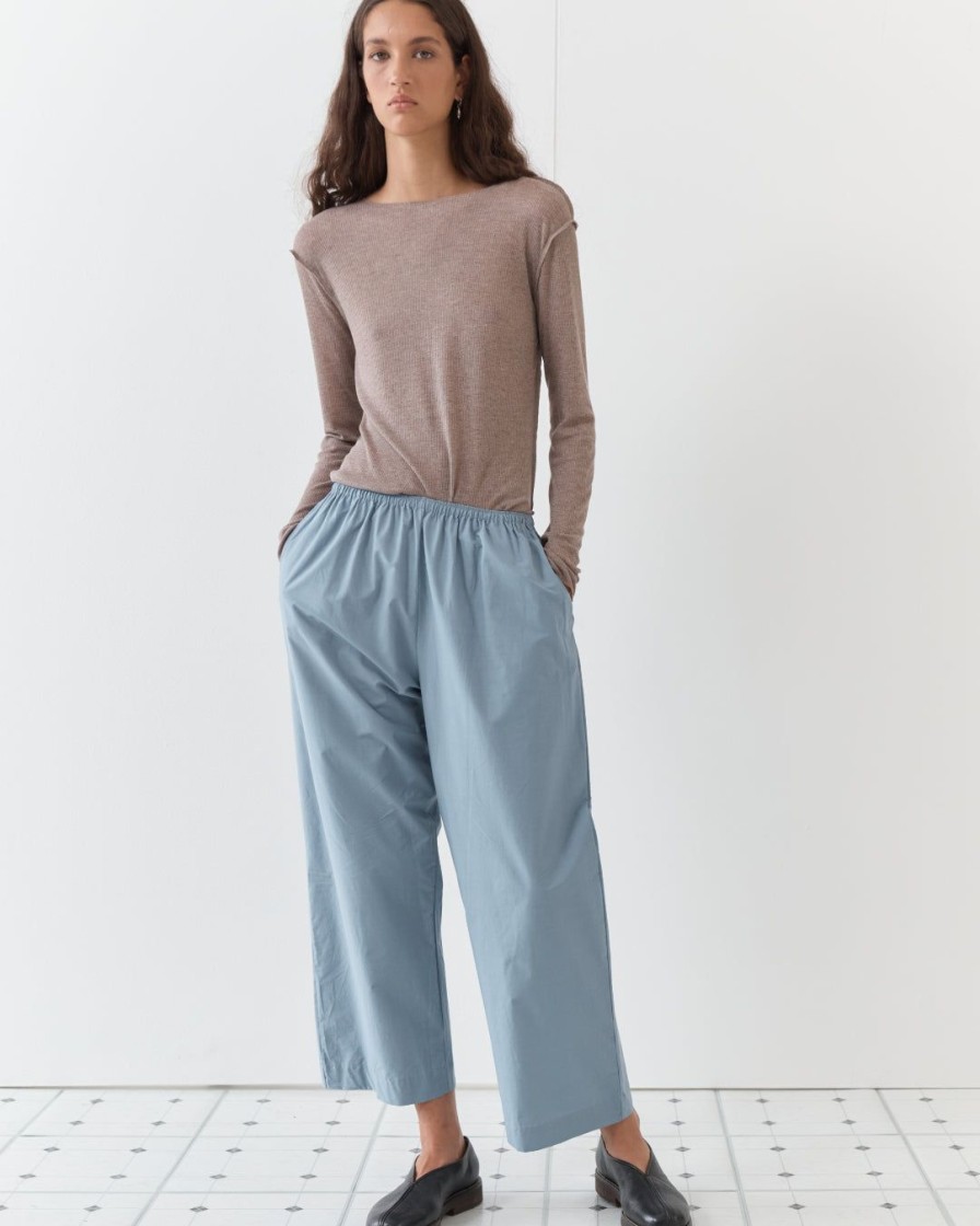 Kvinde Deiji Studios Underdele | The Ease Trouser|Paddle Blue