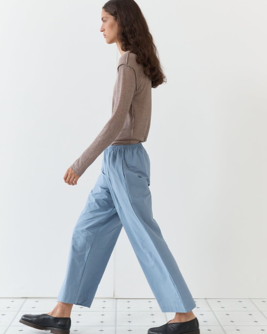 Kvinde Deiji Studios Underdele | The Ease Trouser|Paddle Blue