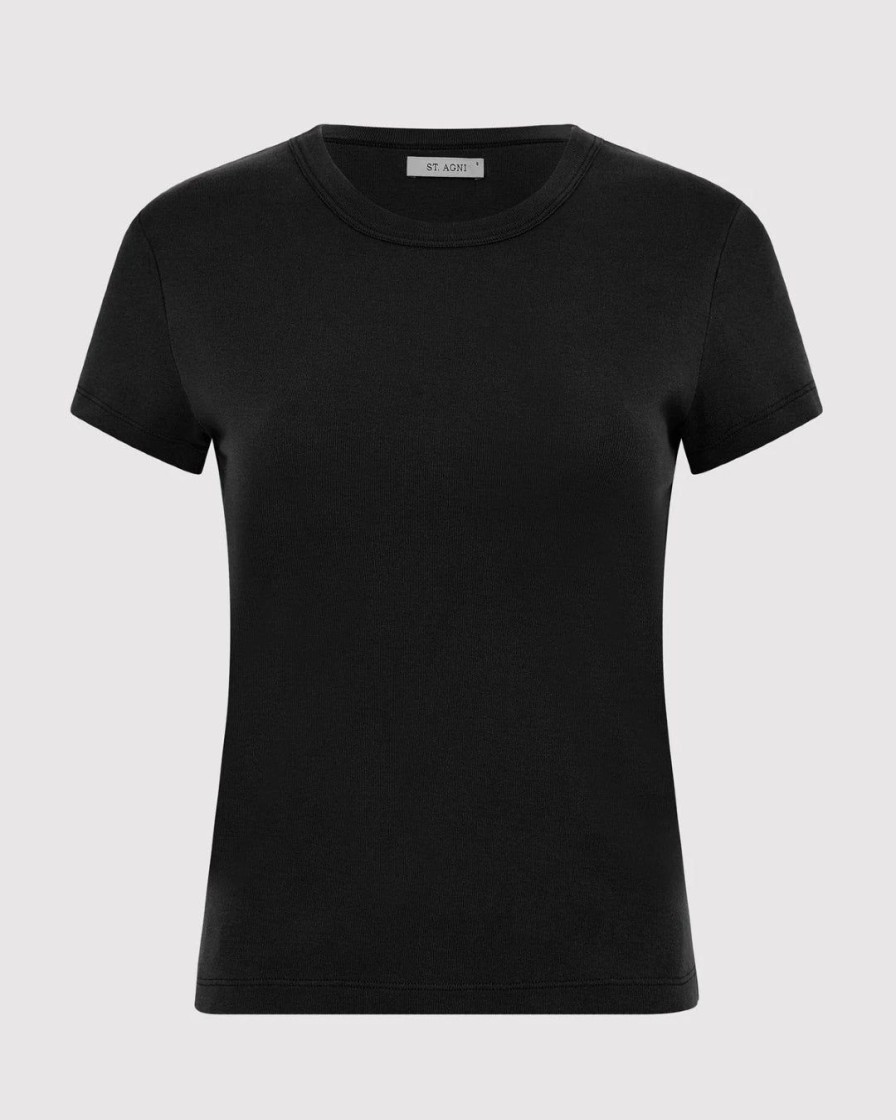 Kvinde St. Agni Toppe | Organic Cotton Baby Tee|Black