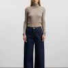 Kvinde Skall Studio Underdele | Wide Leg Jeans|Indigo Blue Denim