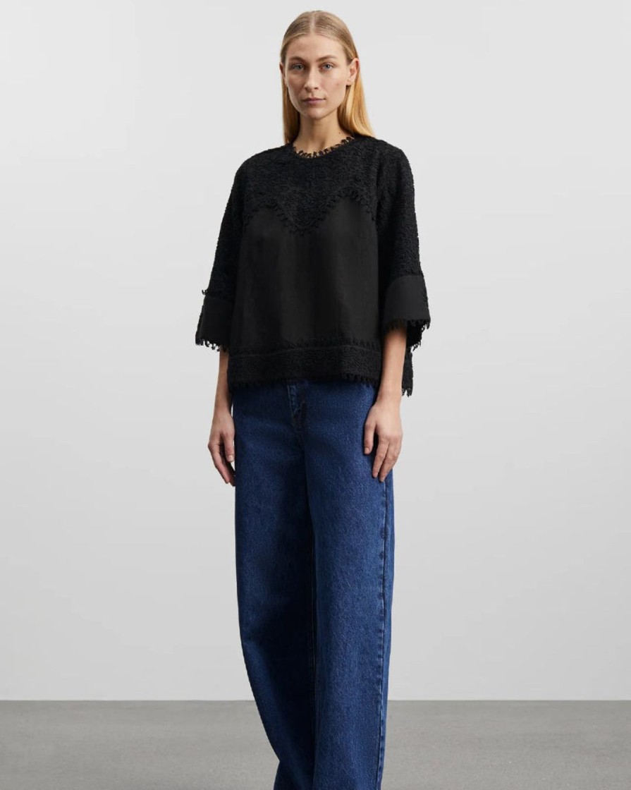 Kvinde Skall Studio Toppe | Sunflower Blouse|Black