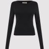 Kvinde St. Agni Toppe | Organic Cotton Long Sleeve Top|Black