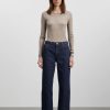 Kvinde Skall Studio Underdele | Straight Leg Jeans|Indigo Blue Denim