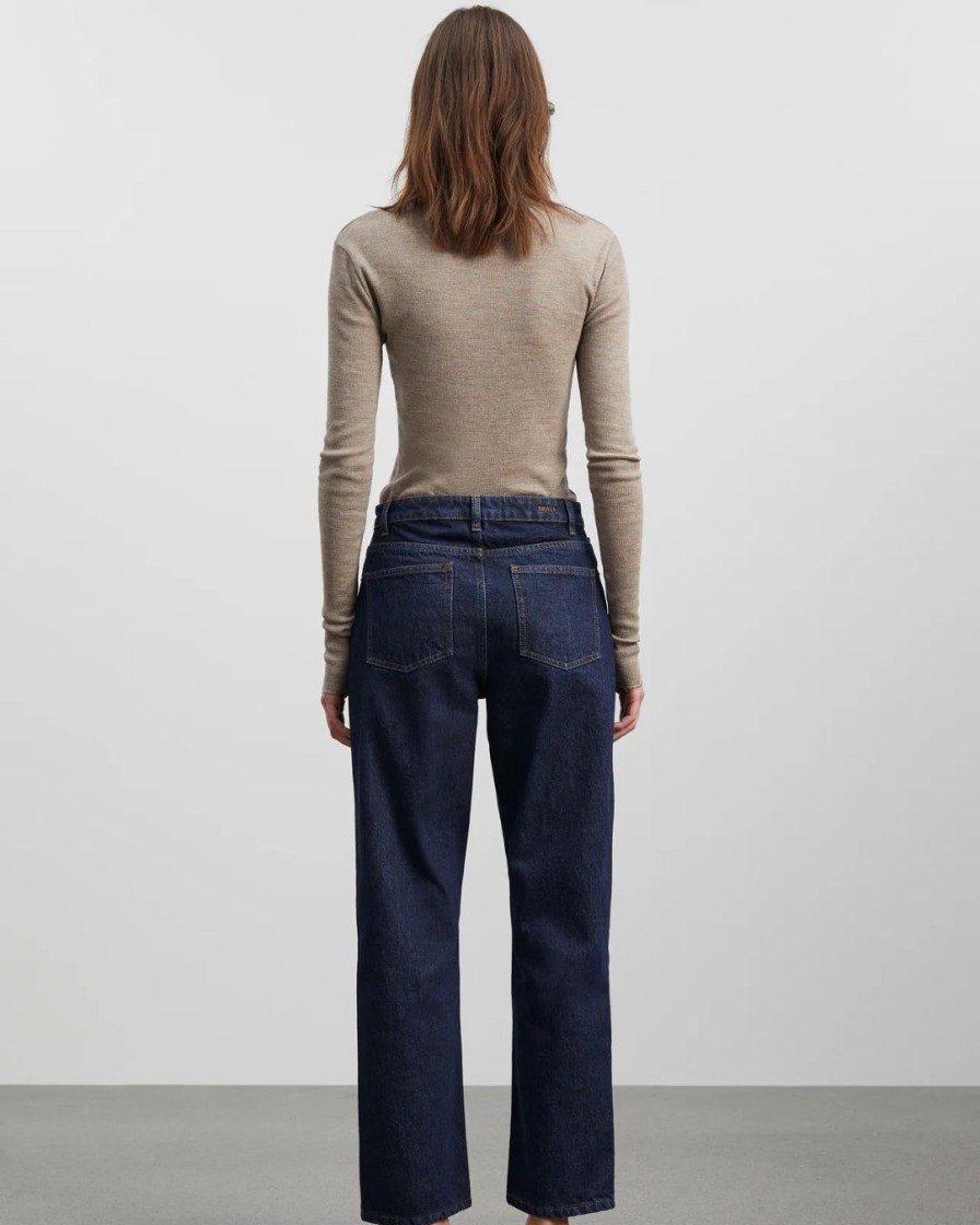 Kvinde Skall Studio Underdele | Straight Leg Jeans|Indigo Blue Denim