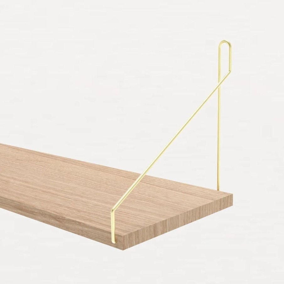 Mobler FRAMA | Shelf|White Oiled | Brass Brackets