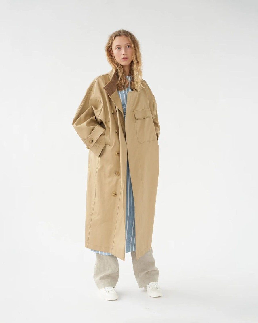 Kvinde AF Agger Overtoj | Water Resistant Coat|Beige - Feliashop