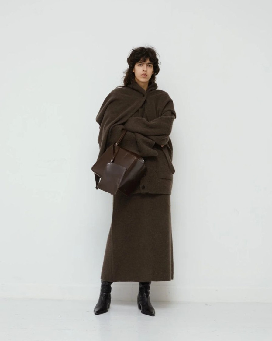 Kvinde Birrot Underdele | Knit Skirt|Mocha Brown