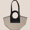 Tilbehor HEREU | Cala Canvas Tote Bag|Small|Beige/Black